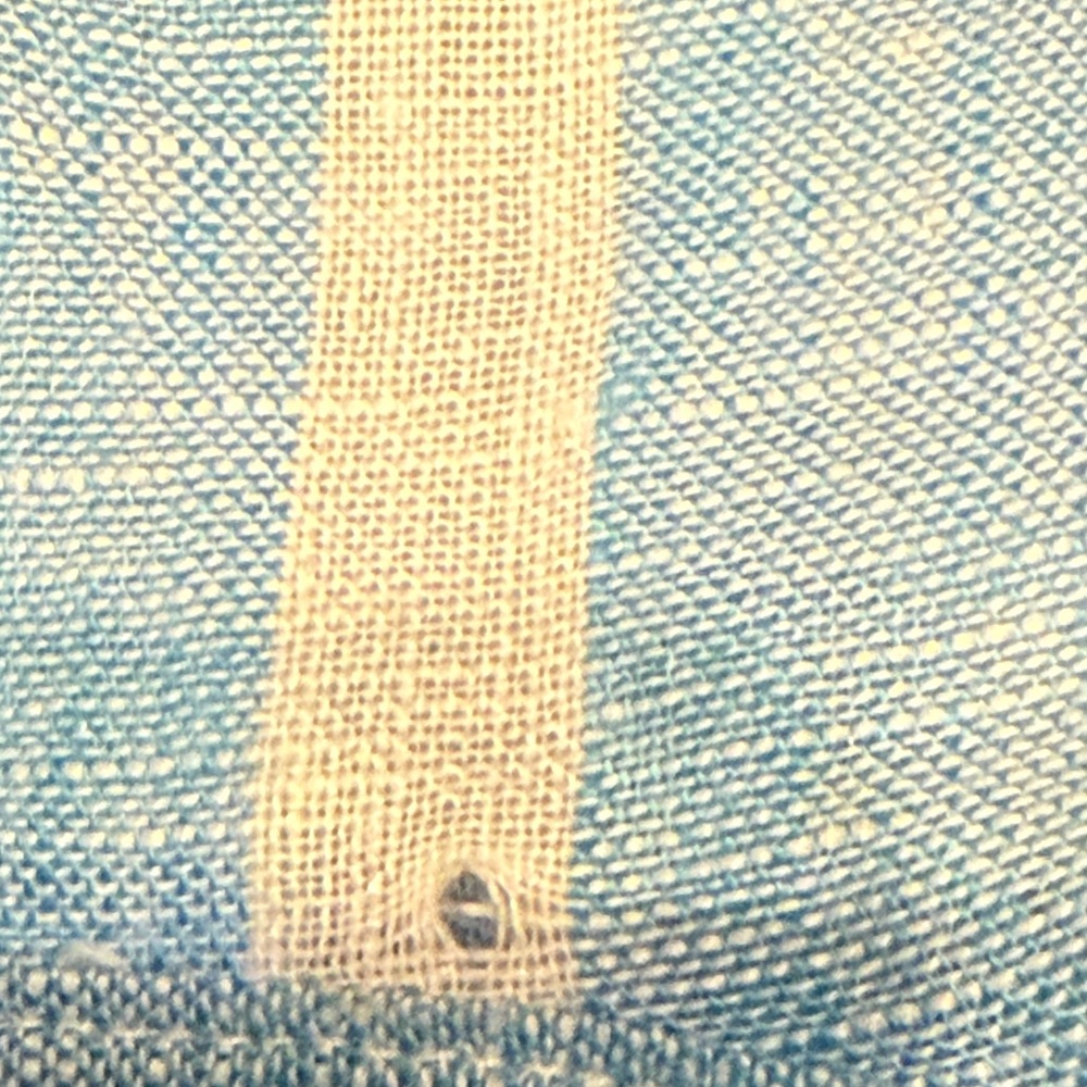 Cynthia Rowley Light Blue and White Striped Linen Button Down Shirt - Picture 4 of 7